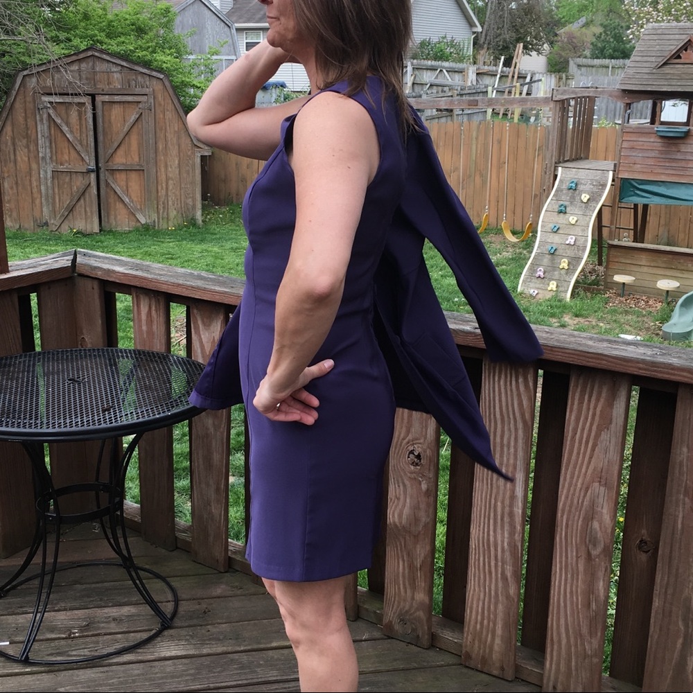 A5️⃣🌟! VTG Purple Sheath Dress & Jacket Set! EUC! - Picture 4 of 10